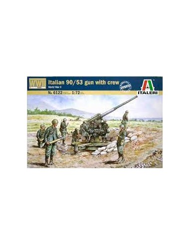 Italian 90/53 gun with Crew WWII