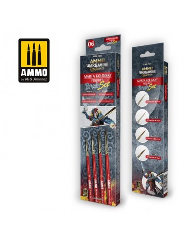 AMMO WARGAMING UNIVERSE - SET DE PINCELES MARTA KOLINSKY PARA FIGURAS