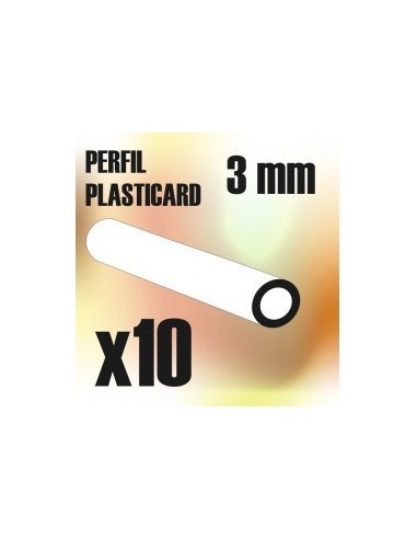 PERFIL PLASTICARD TUBO 3 mm (x 10)