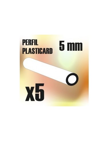 PERFIL PLASTICARD TUBO 5 mm (x 5)