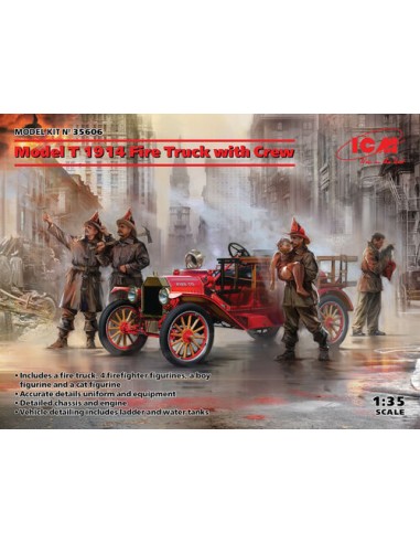 Model T 1914 Fire Truck with Crew