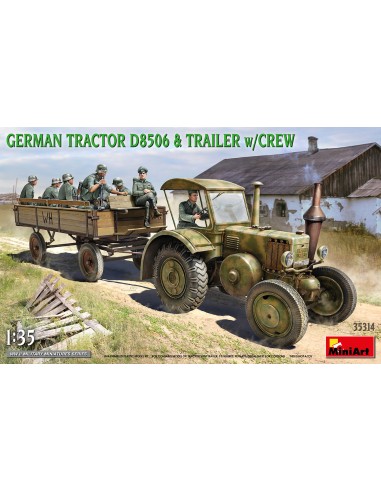 GERMAN TRACTOR D8506 & TRAILER w/CREW