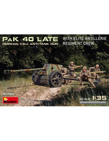 German 7,5cm Anti-Tank Gun PaK 40 Late With Elite Artillerie Regiment Crew