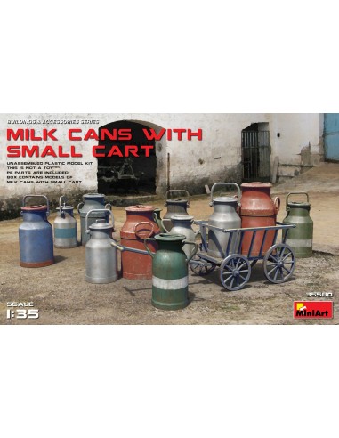 Milk Cans with Small Cart