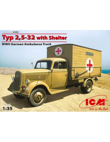 WWII German Ambulance Truck - Typ 2,5-32 with Shelter,