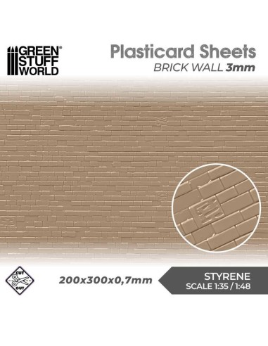 PLANCHA PLASTICARD - PARED DE LADRILLO 3mm