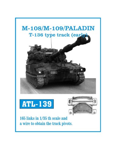 1/35 Orugas metálicas M-108/M109 /Paladin T-136 type track (inicial)