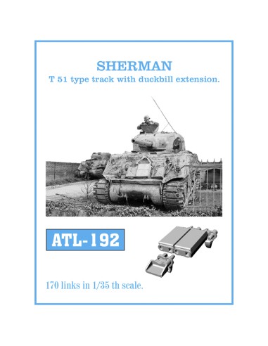 1/35 Orugas metálicas tipo Sherman T-51 con extensiones duckbill.