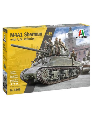 SHERMAN M4A1 CON INFANTERIA EE.UU.