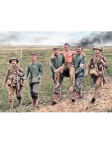 British and German soldiers, Somme Battle, 1916