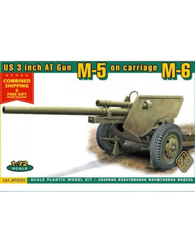 US 3 inch AT Gun M5 on carriage M6 (later version)