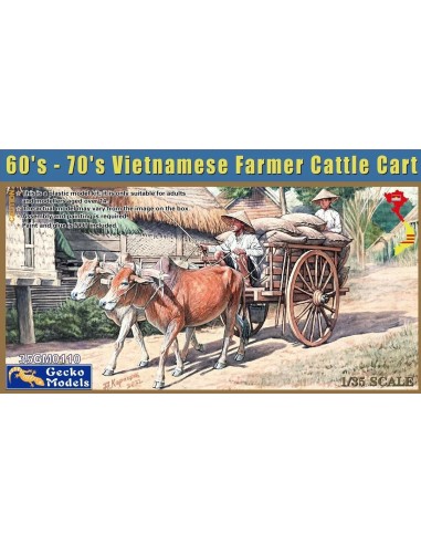 60'-70's Vietnamese Farmer Cattle Cart