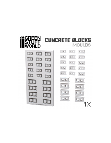 MOLDE SILICONA BLOQUES HORMIGÓN