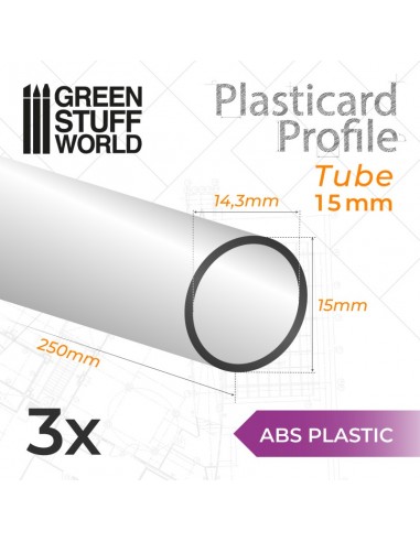 PERFIL PLASTICARD TUBO REDONDO 15mm