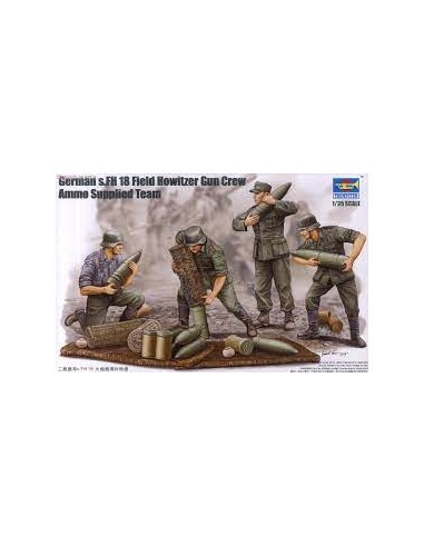 German s.FH 18 Field Howitzer Gun Crew/Ammo Supplied Team